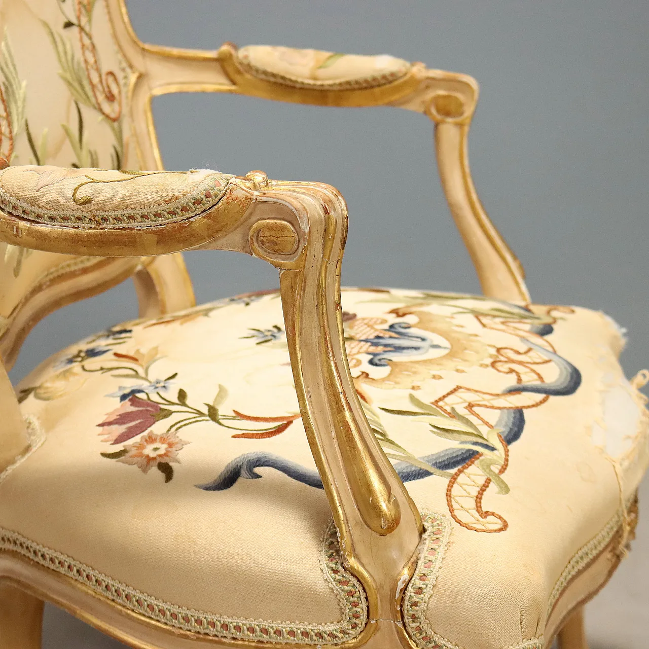 Pair of Baroque-style armchairs, 19th century 6