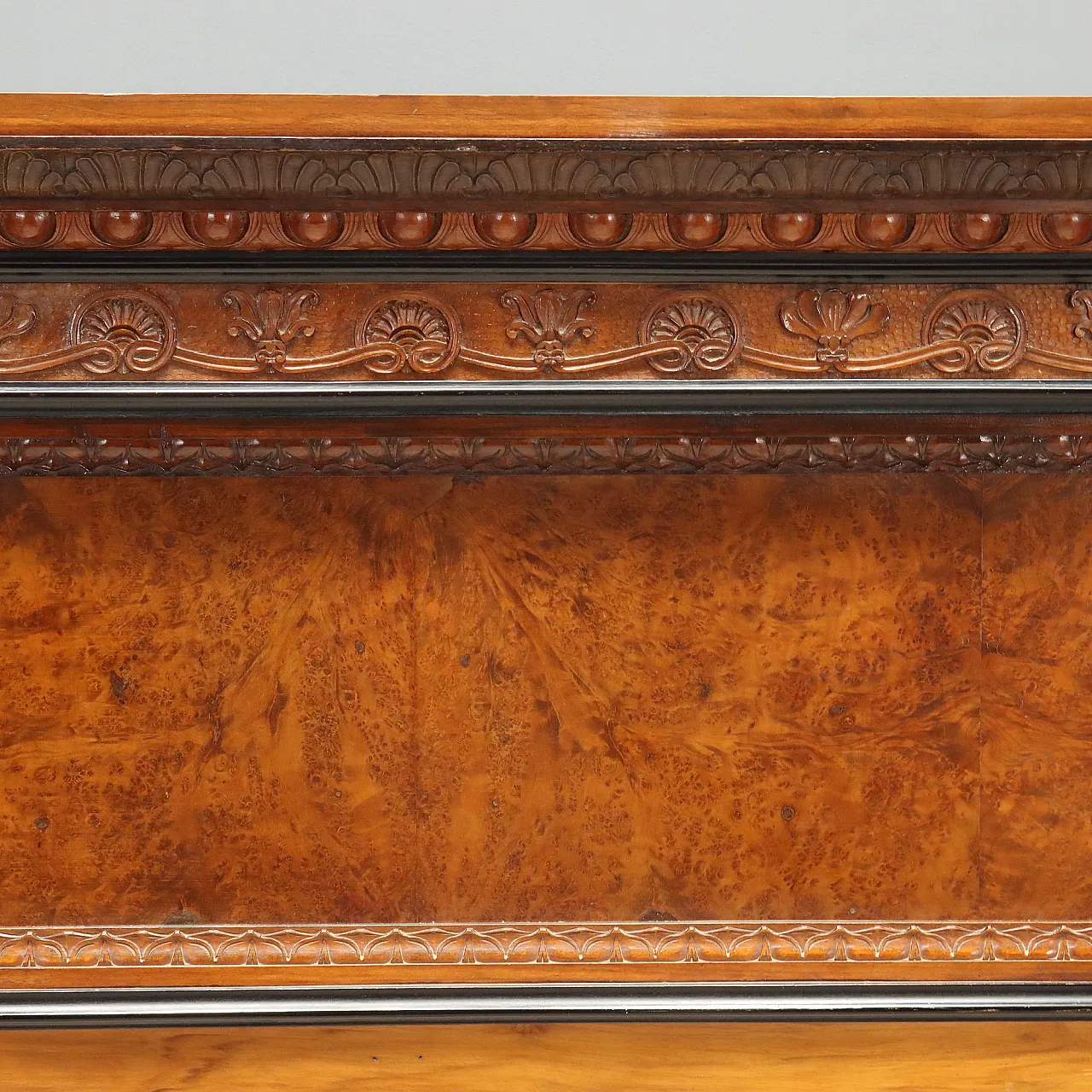 Double bed in walnut and walnut burl, mid-20th century 5