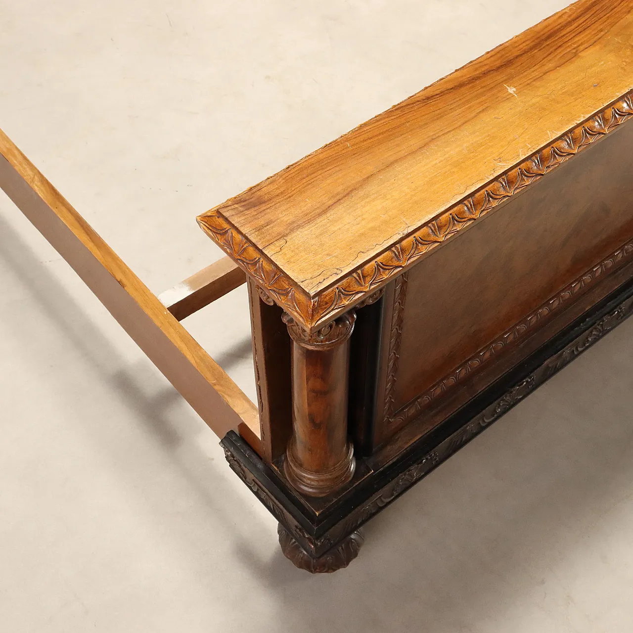 Double bed in walnut and walnut burl, mid-20th century 10