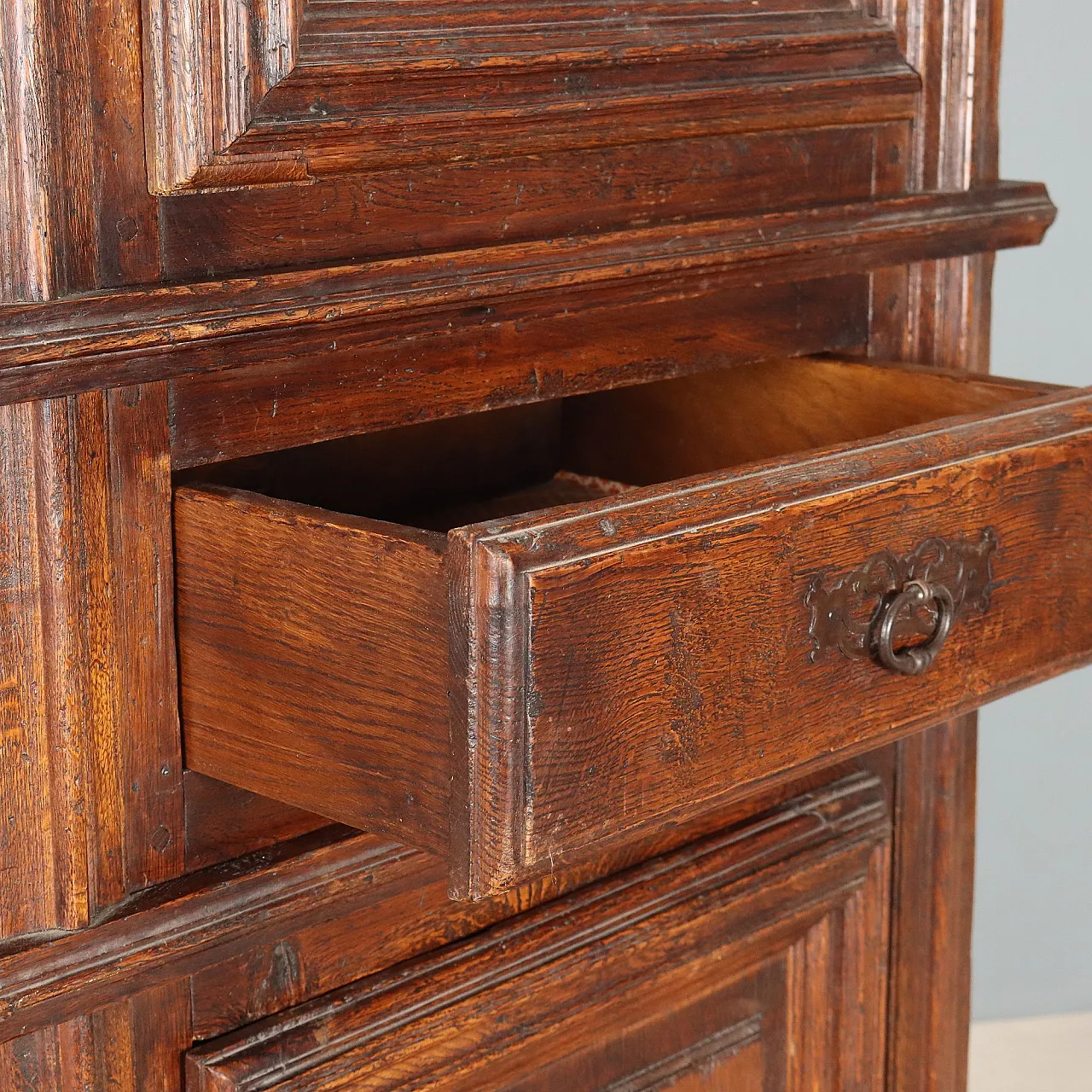 Credenza in stile Barocco in rovere con cassaforte, '800 8