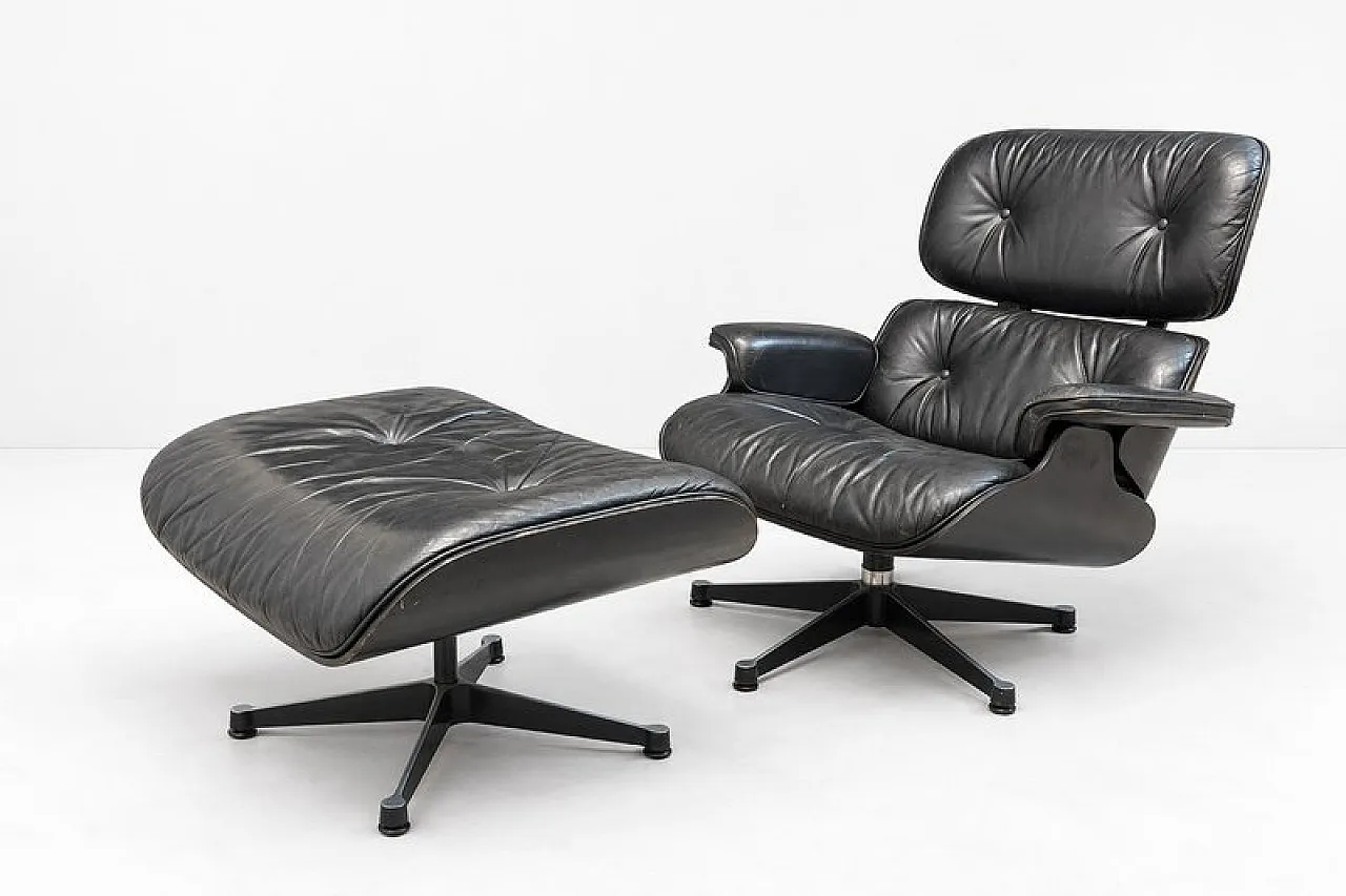 Lounge chair with ottoman by Charles Eames for Vitra, 20th century 1