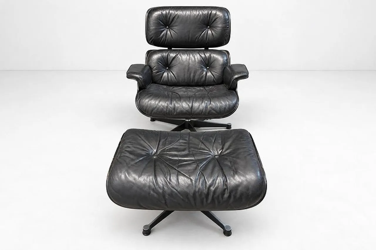 Lounge chair with ottoman by Charles Eames for Vitra, 20th century 10