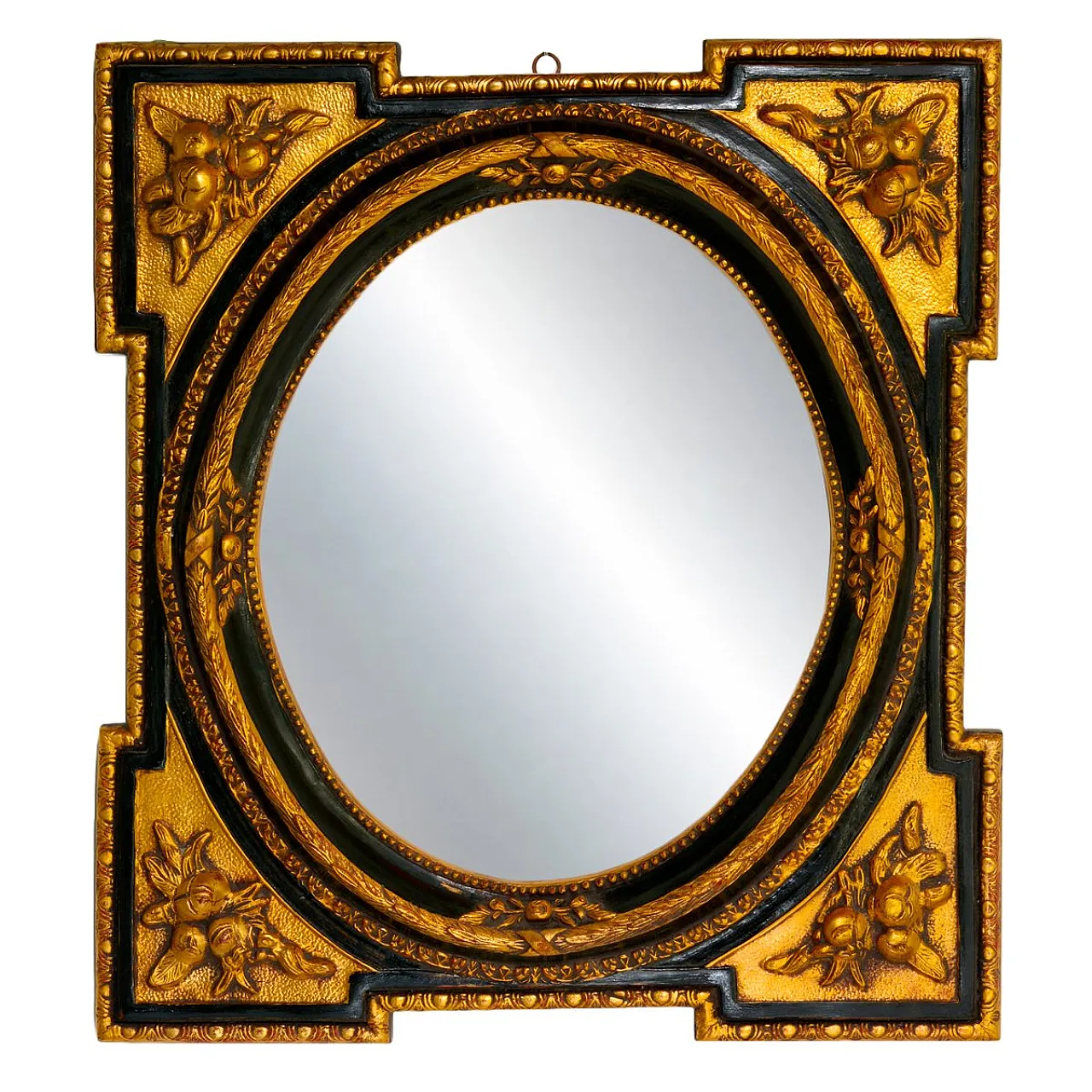 Specchio neoclassico in legno dorato, anni '70 2