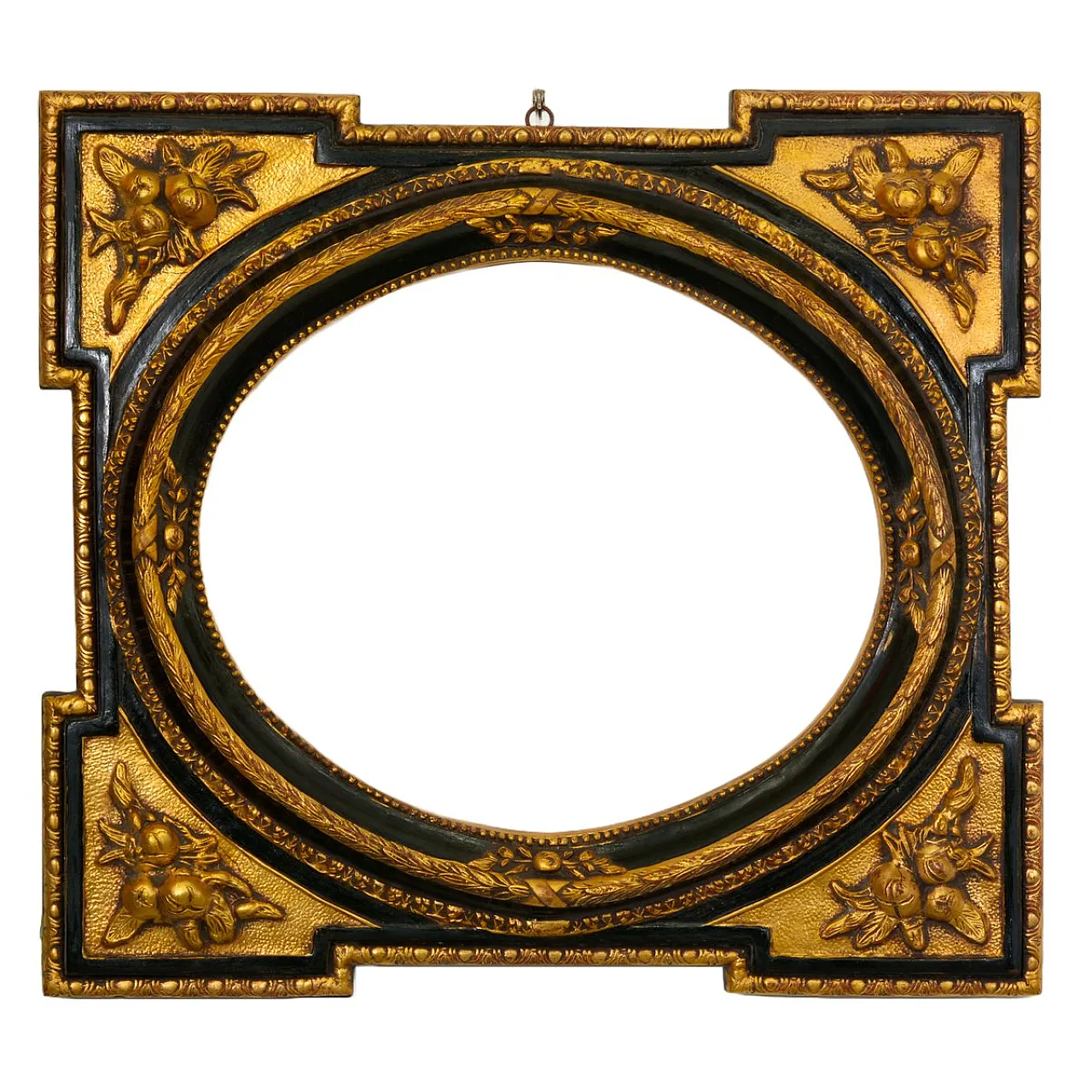 Specchio neoclassico in legno dorato, anni '70 3