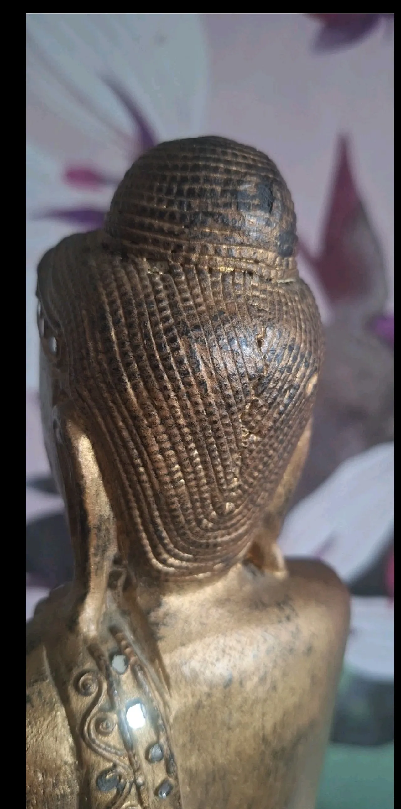 Antique Mandalay Buddha in gilded wood, Burma 19th Century 3