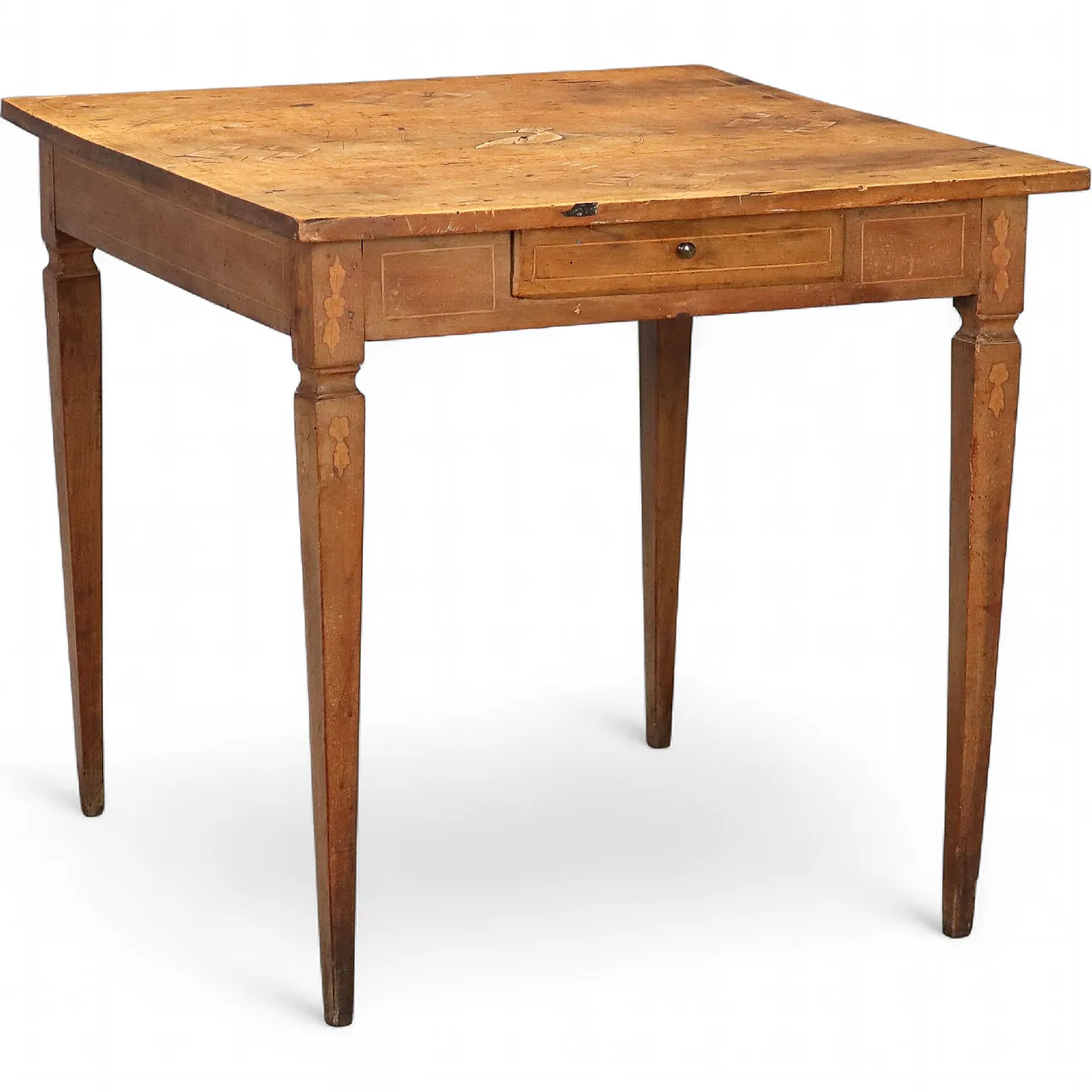 Neoclassical walnut coffee table with inlays, 18th century 11