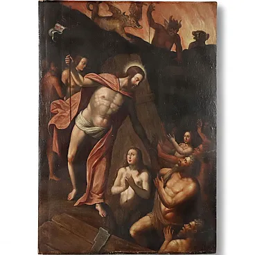 Christ in Purgatory, oil on panel, 17th century