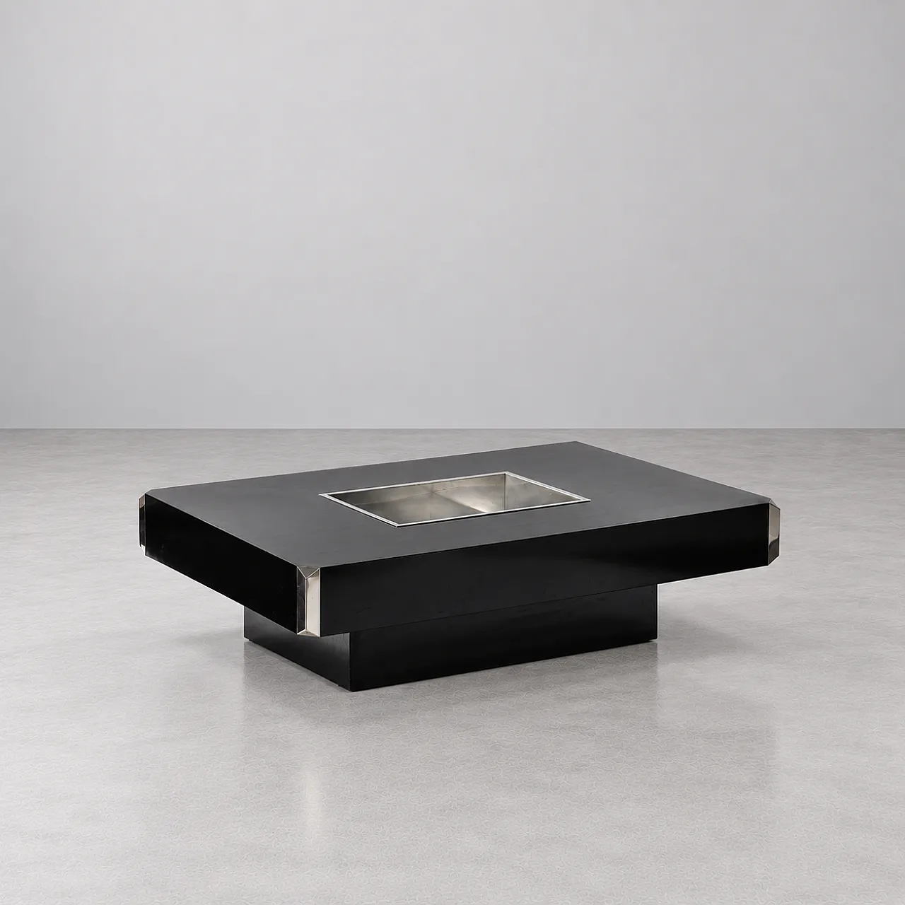 Alveo  coffee table by Willy Rizzo with bar compartment, 1970s 1
