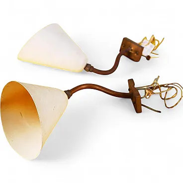 Pair of metal Wall Lights attr. to Gino Sarfatti, 1950s