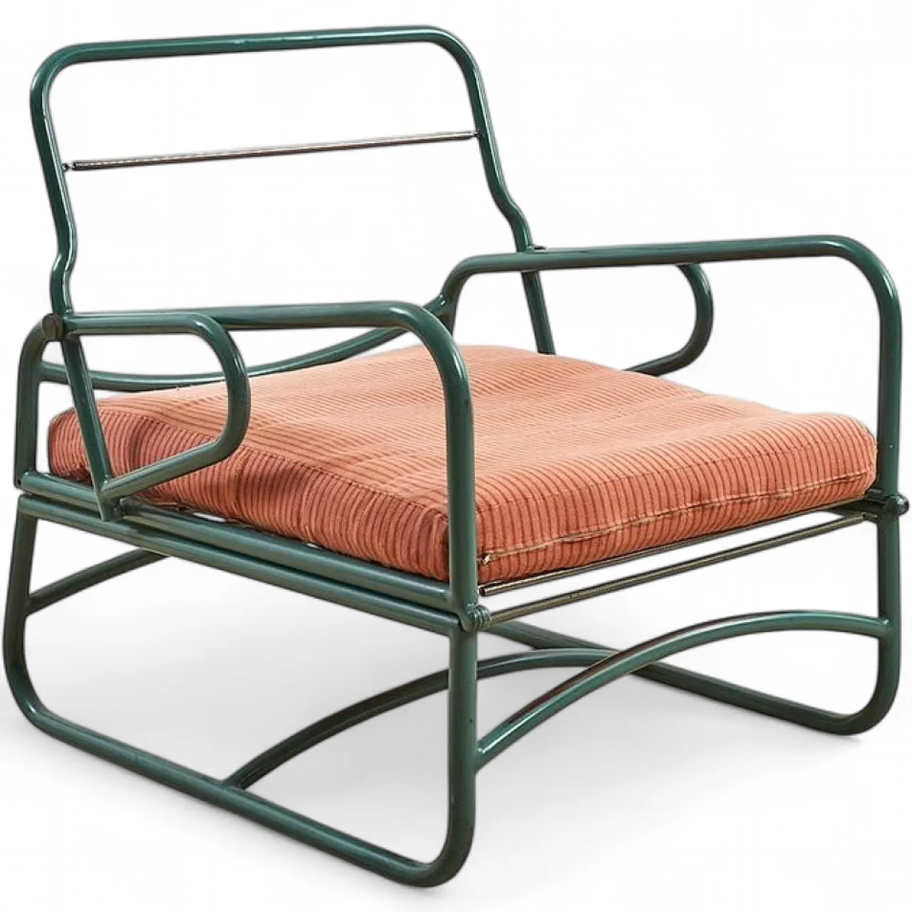 Military Armchair Bed in tubular green metal, 1960s 7
