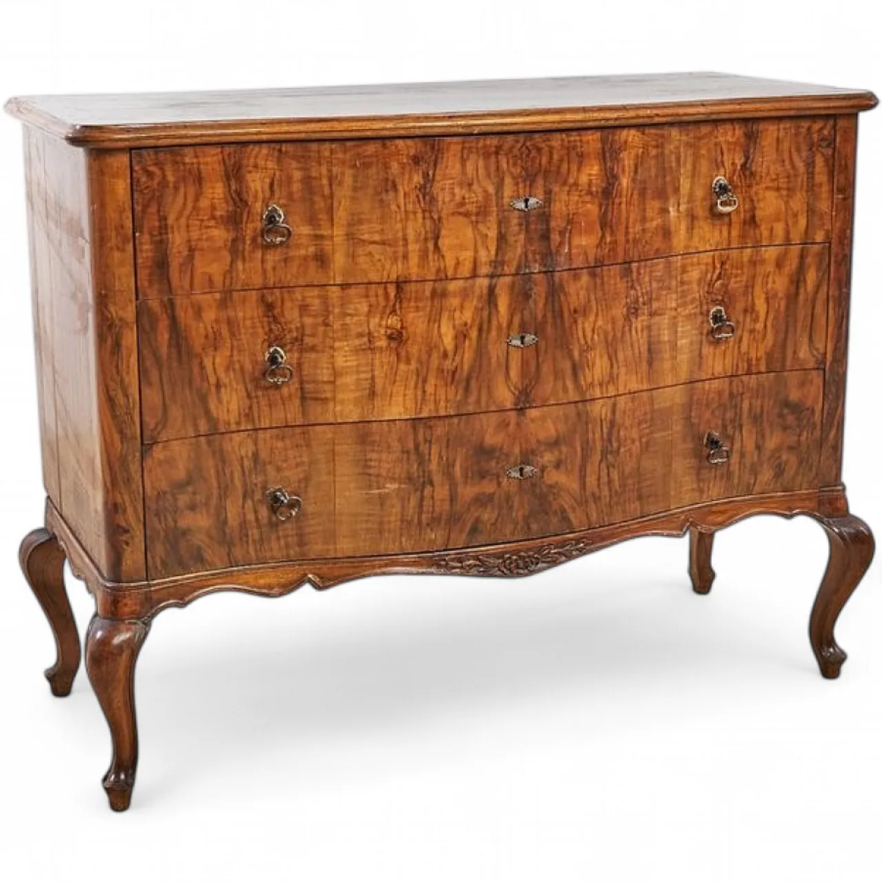 Curved Brown chest of drawers, early 20th century 10
