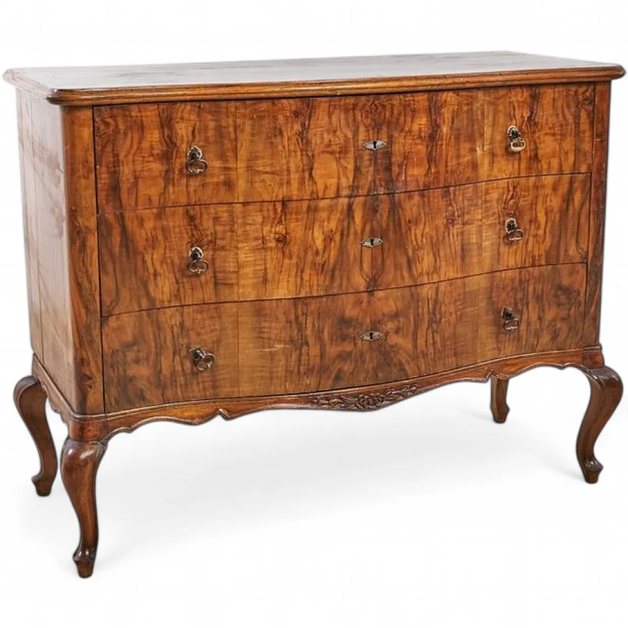 Curved Brown chest of drawers, early 20th century 11