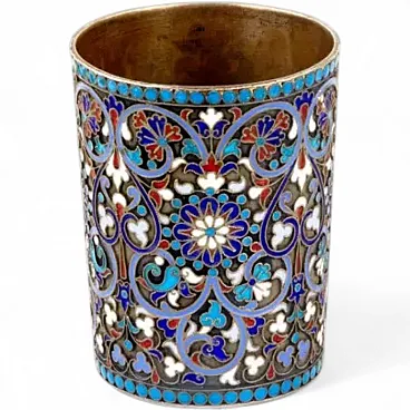 Silver cylindrical shot cup, 19th century