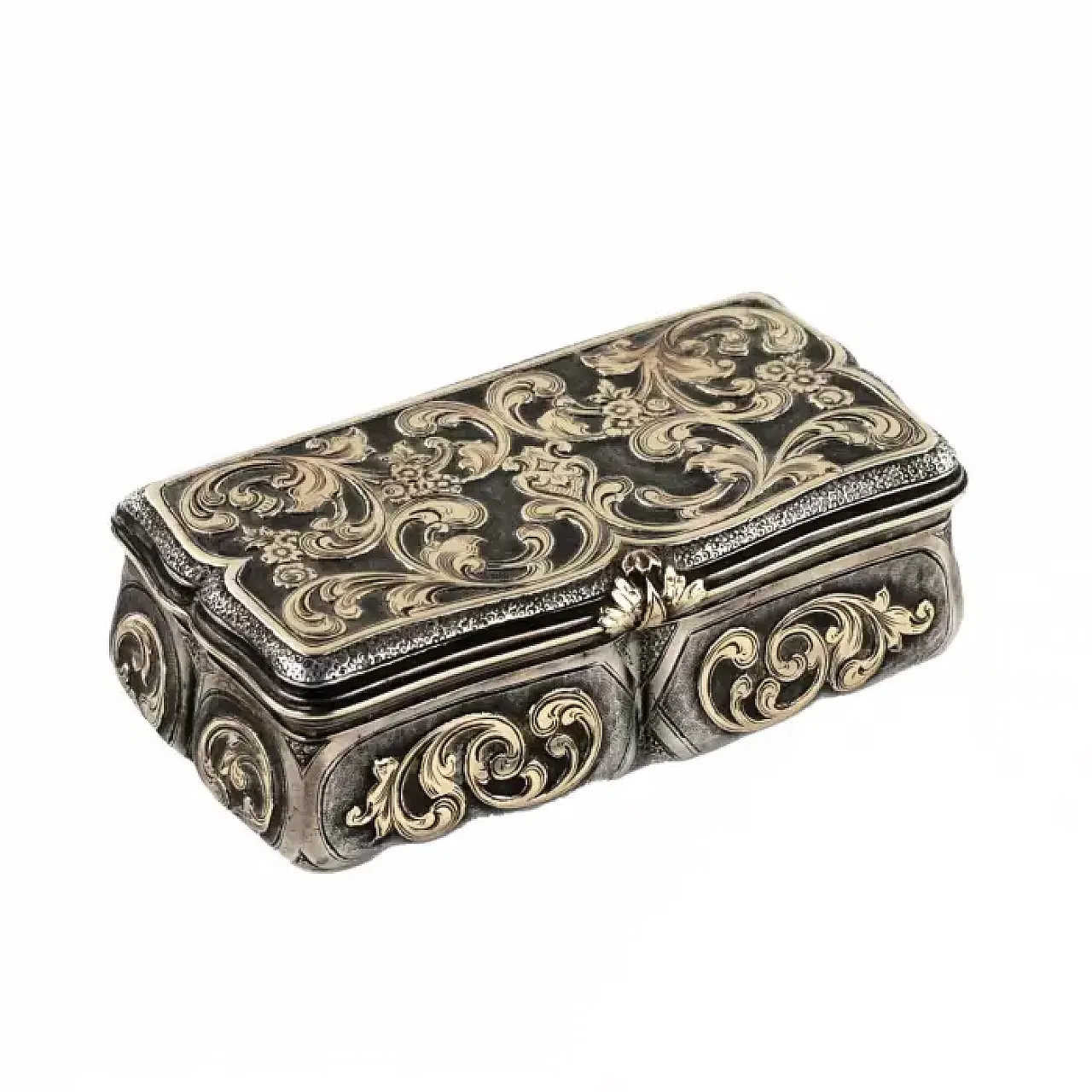 Tabacchiera d'argento, metà '800 1