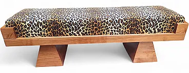 Bench with pyramid legs and fabric by Artigianato Italiano, 2000s