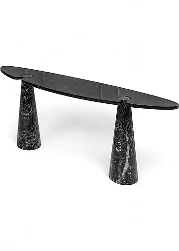 Black marble Eros console by Angelo Mangiarotti for Skipper, 1990s