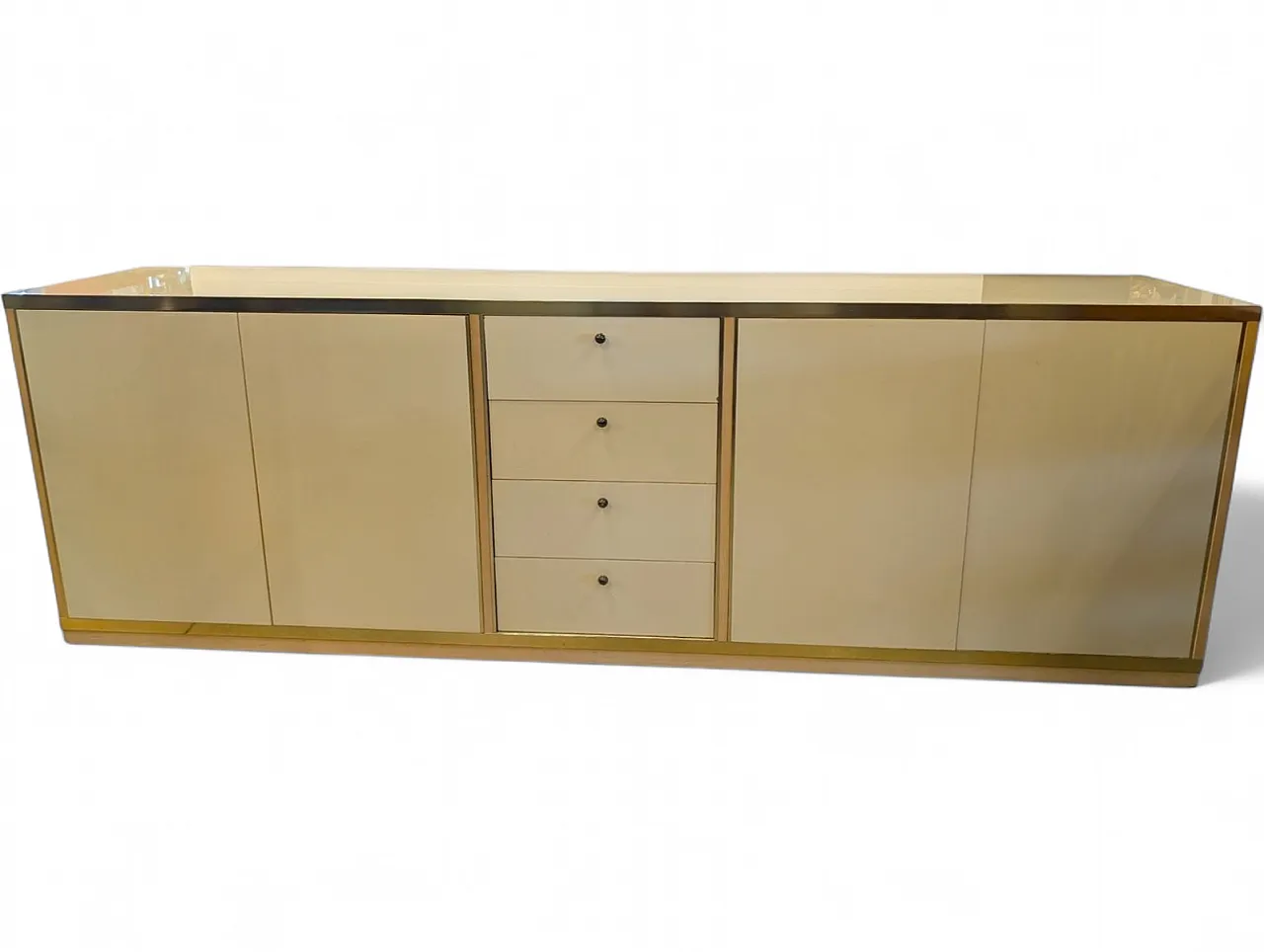 Beige and gold lacquered wooden sideboard, 1970s 11