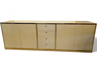 Beige and gold lacquered wooden sideboard, 1970s