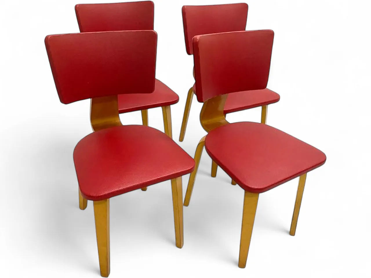 4 Nordic chairs with sky cover, 70s 9