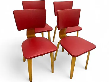 4 Nordic chairs with sky cover, 70s