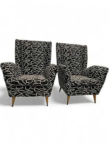Pair of armchairs, Giò Ponti model, 1950s