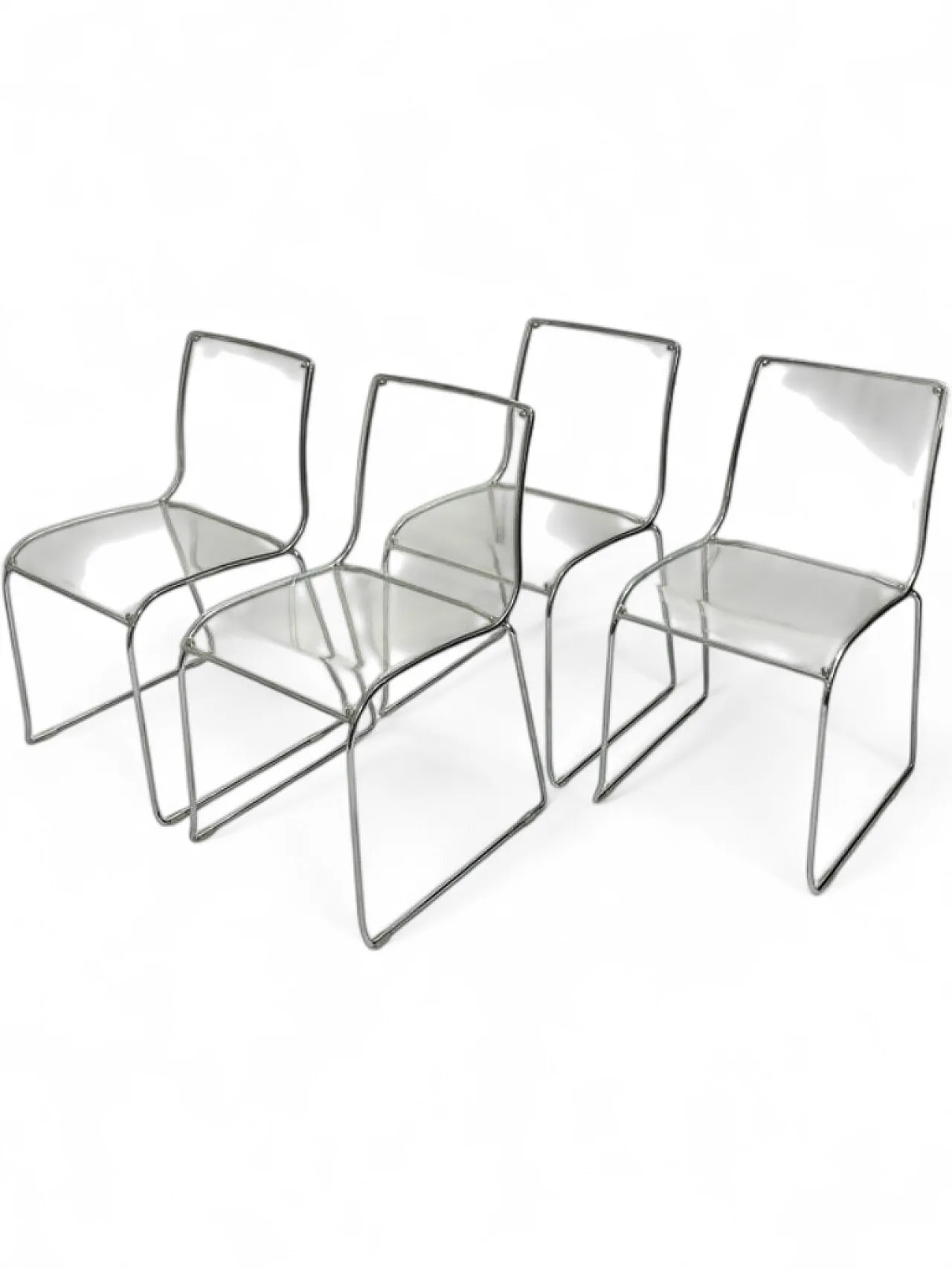 4 acrylic glass chairs by Calligaris, Italy, 90s 5