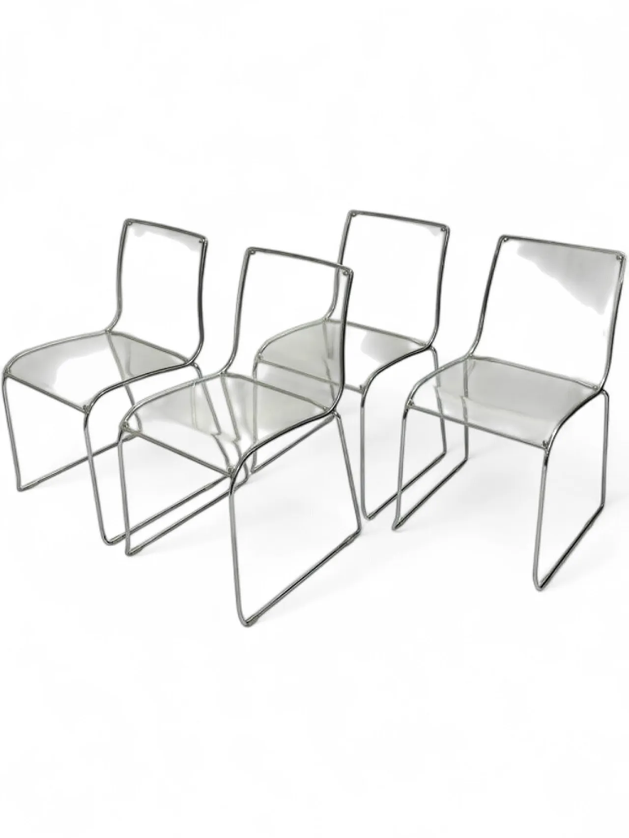 4 acrylic glass chairs by Calligaris, Italy, 90s 6