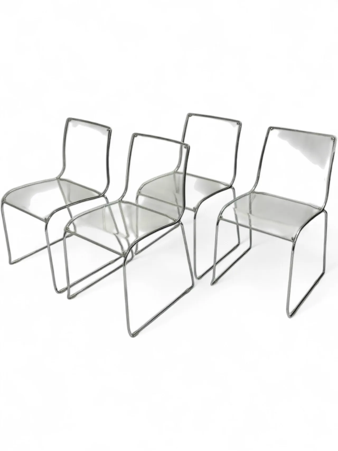4 acrylic glass chairs by Calligaris, Italy, 90s 7