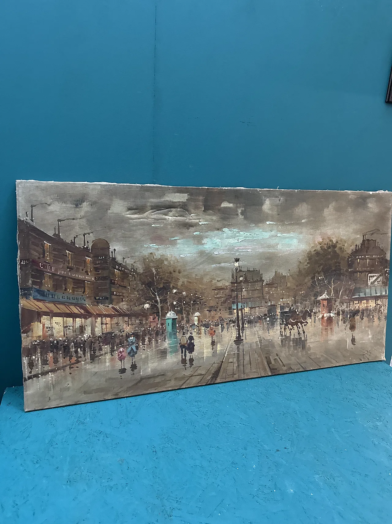 Antonio DeVity oil on canvas Boulevard de Paris, 1950 1