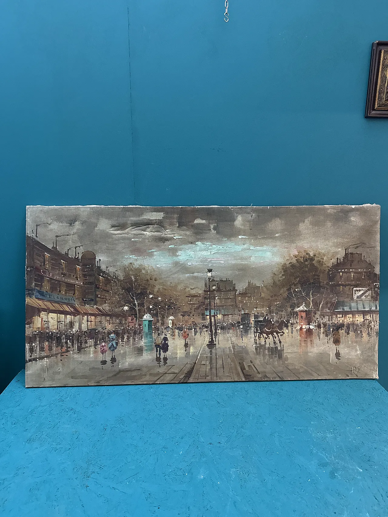 Antonio DeVity oil on canvas Boulevard de Paris, 1950 2