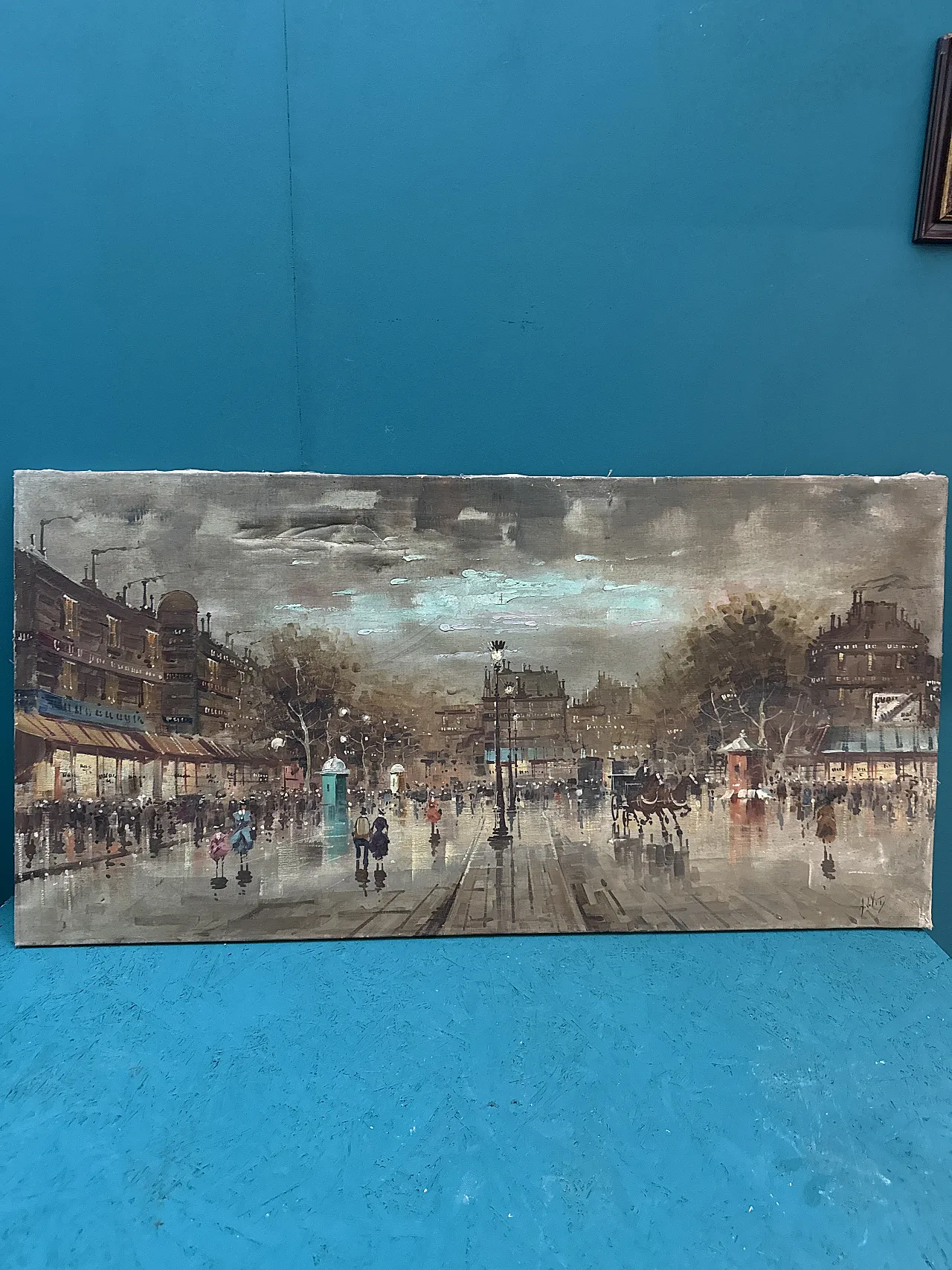 Antonio DeVity oil on canvas Boulevard de Paris, 1950 3