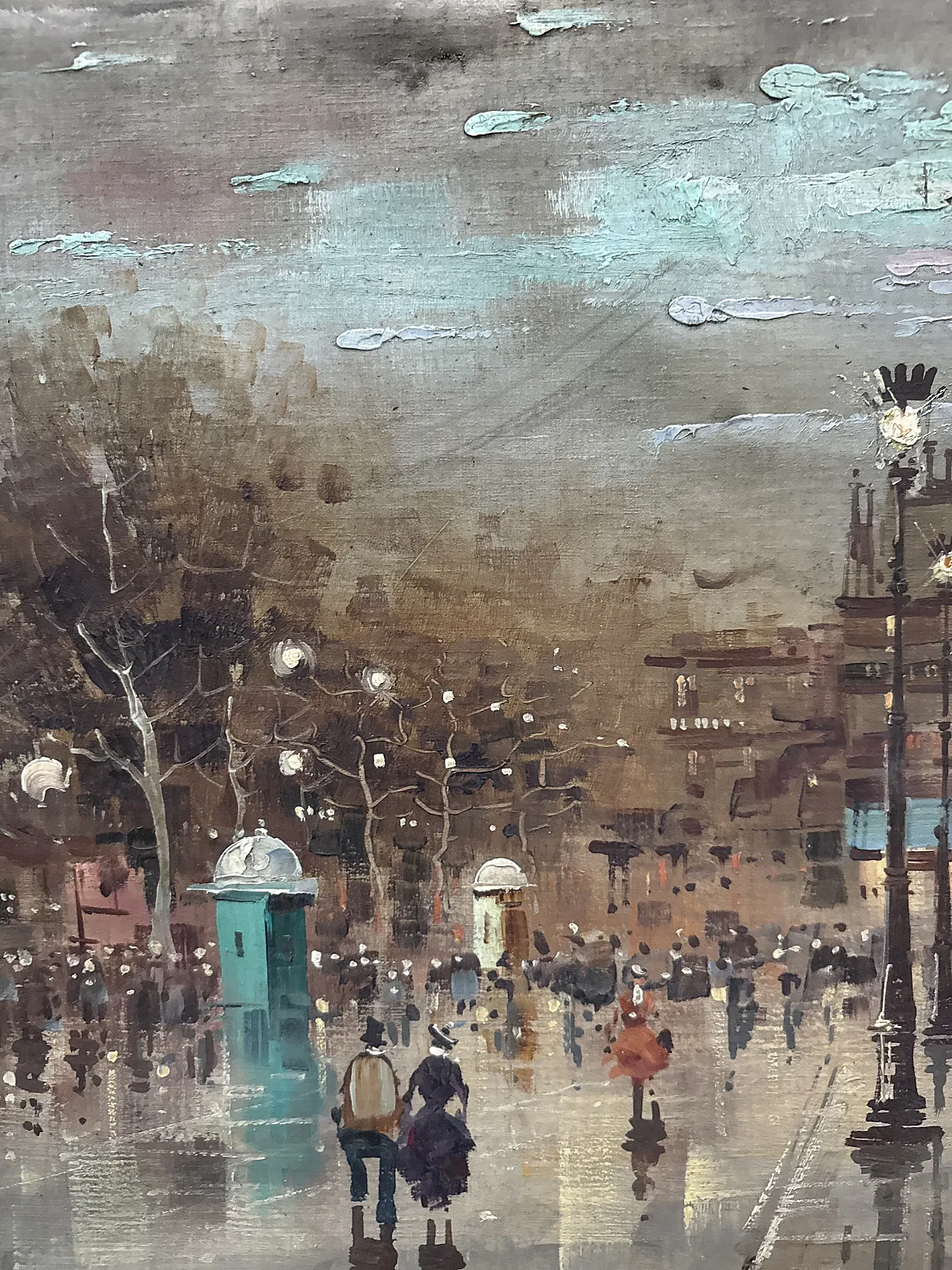 Antonio DeVity oil on canvas Boulevard de Paris, 1950 7