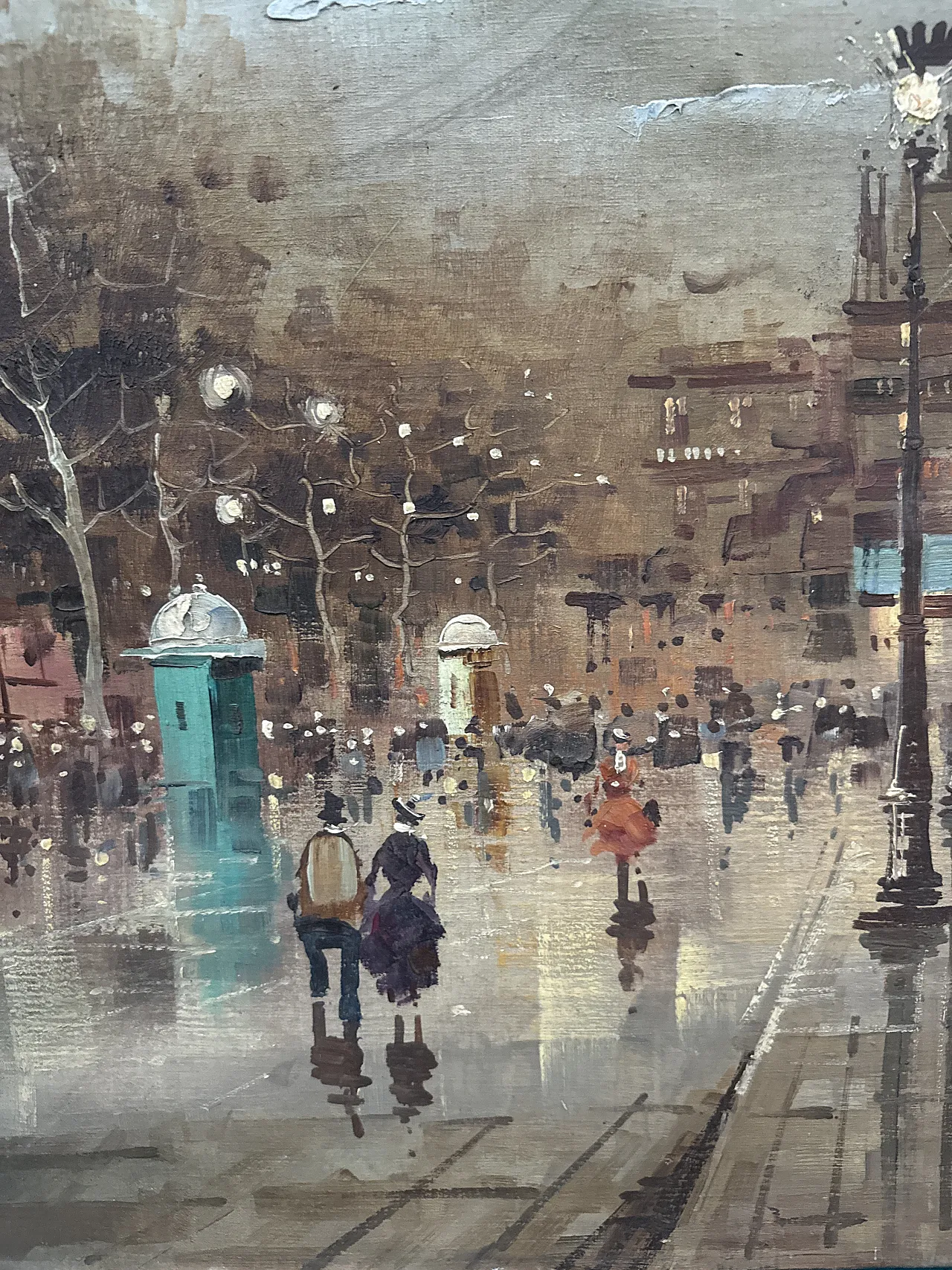 Antonio DeVity oil on canvas Boulevard de Paris, 1950 8