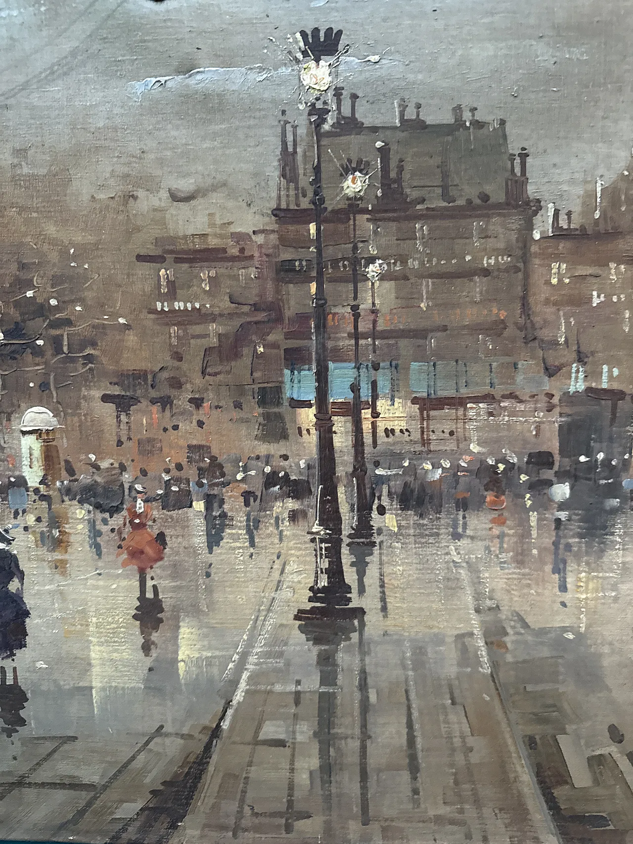 Antonio DeVity oil on canvas Boulevard de Paris, 1950 9