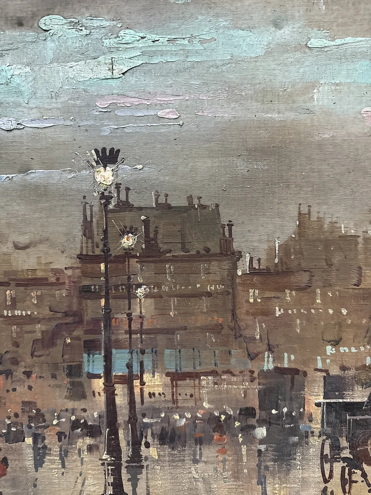 Antonio DeVity oil on canvas Boulevard de Paris, 1950 10