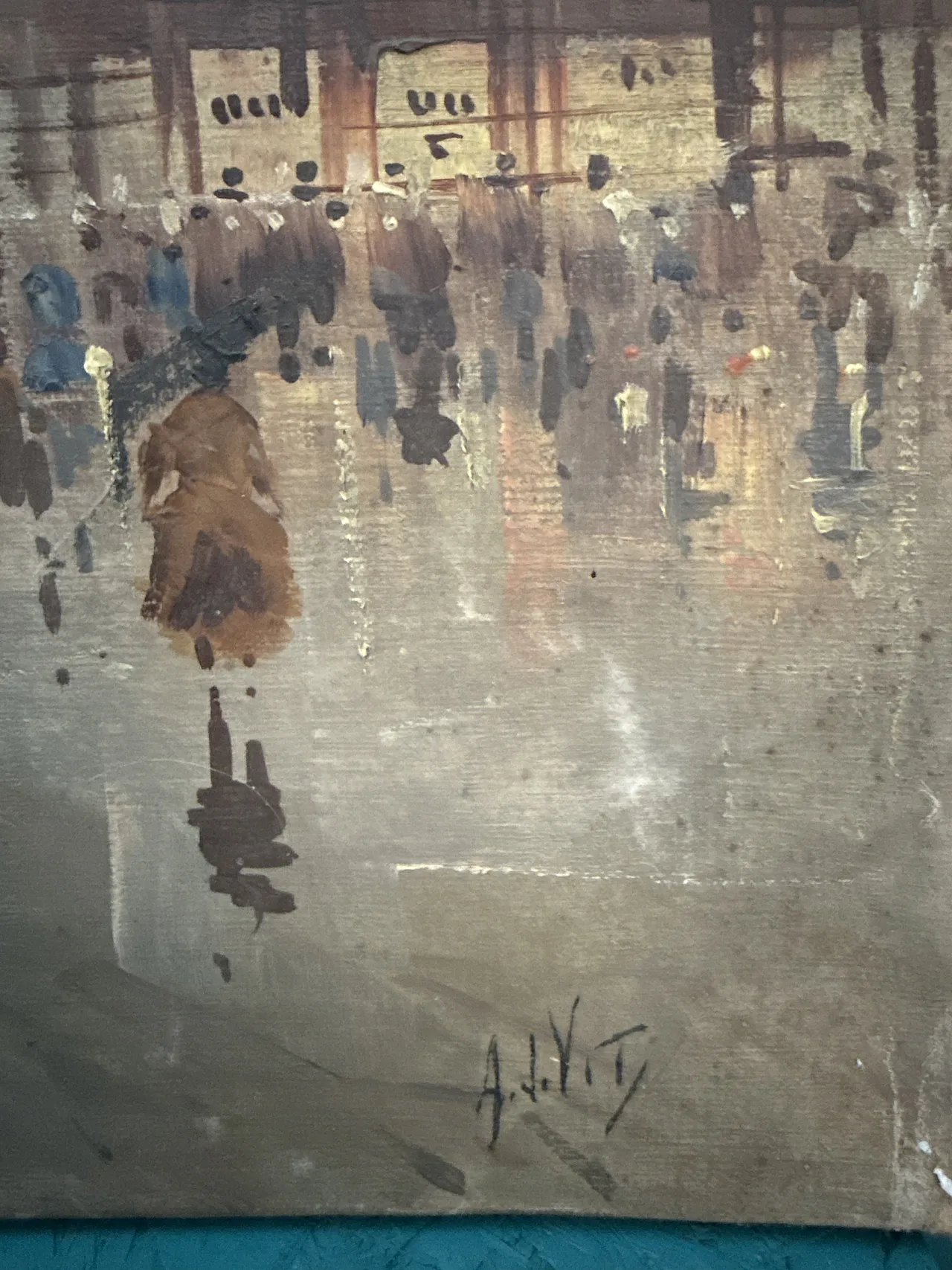 Antonio DeVity oil on canvas Boulevard de Paris, 1950 12