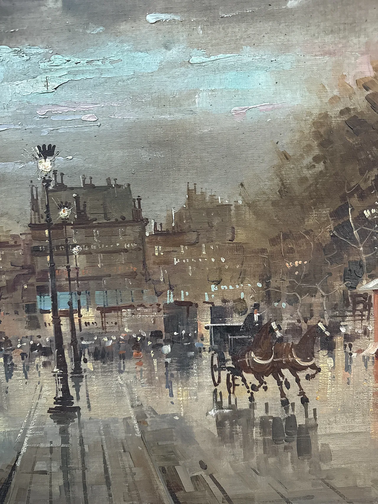 Antonio DeVity oil on canvas Boulevard de Paris, 1950 13