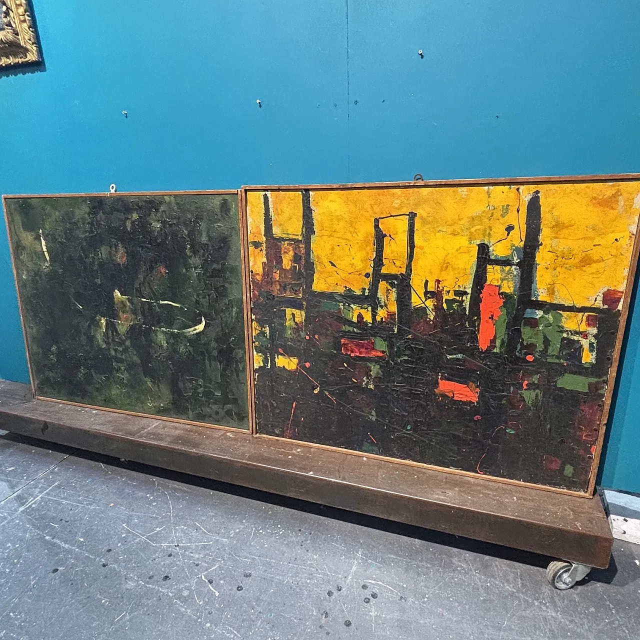 Coppia di dipinti olio su tela opera di  Gaetano Alibrandi 1961 1