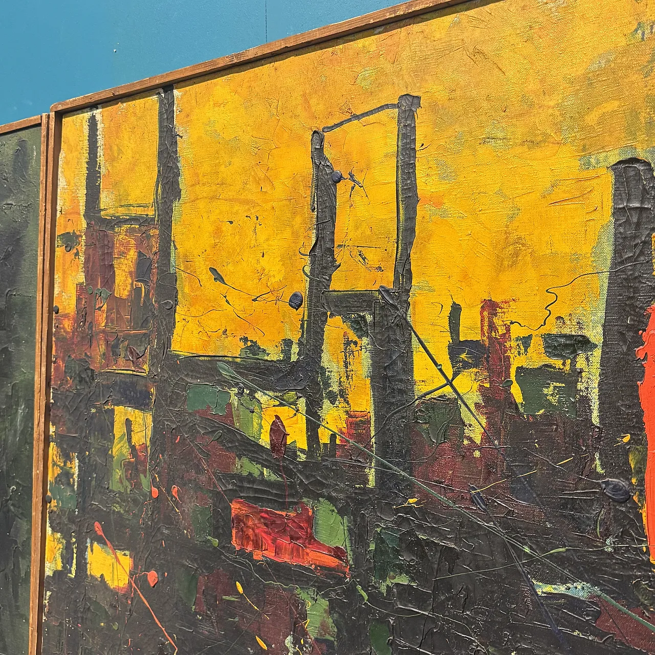 Coppia di dipinti olio su tela opera di  Gaetano Alibrandi 1961 9