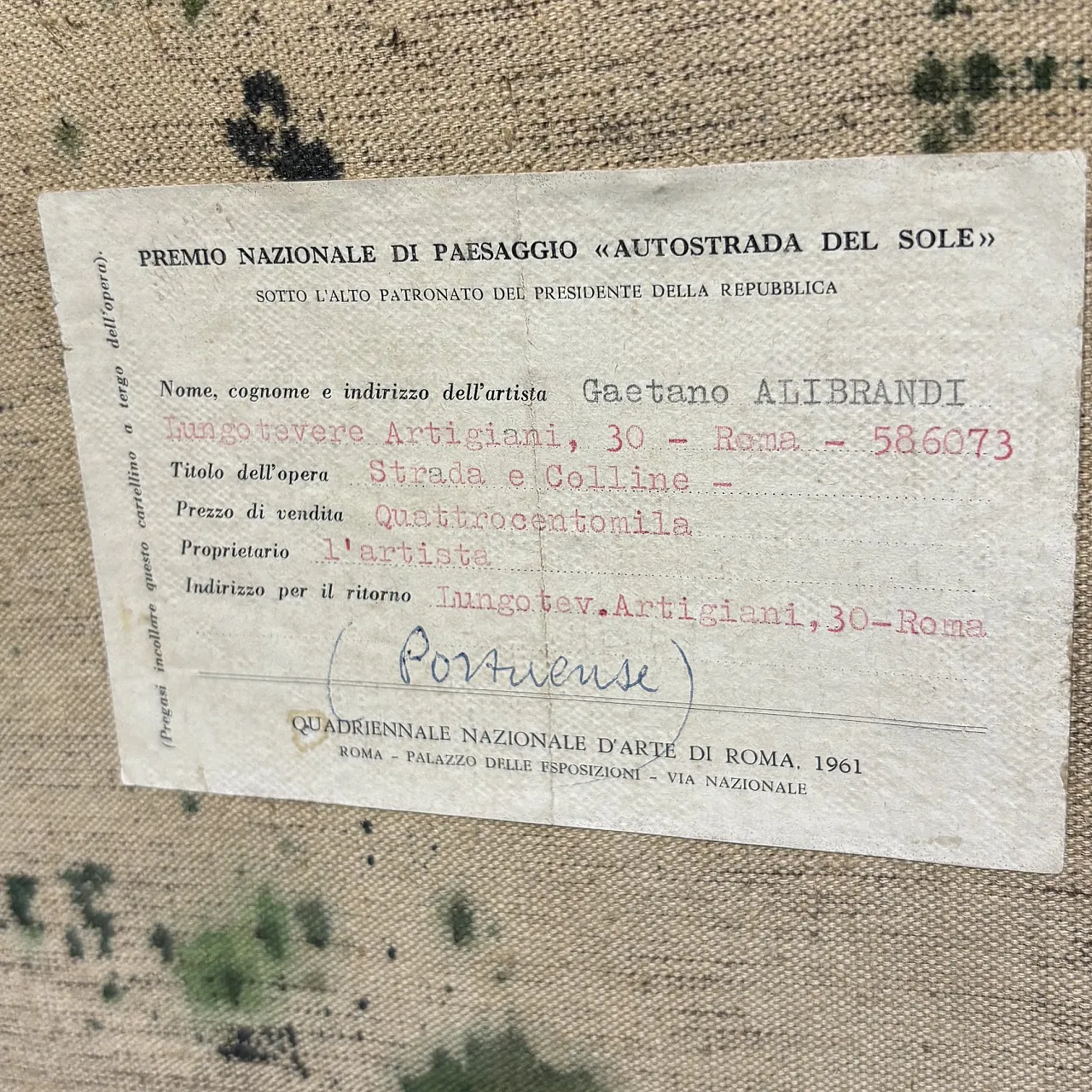 Coppia di dipinti olio su tela opera di  Gaetano Alibrandi 1961 12