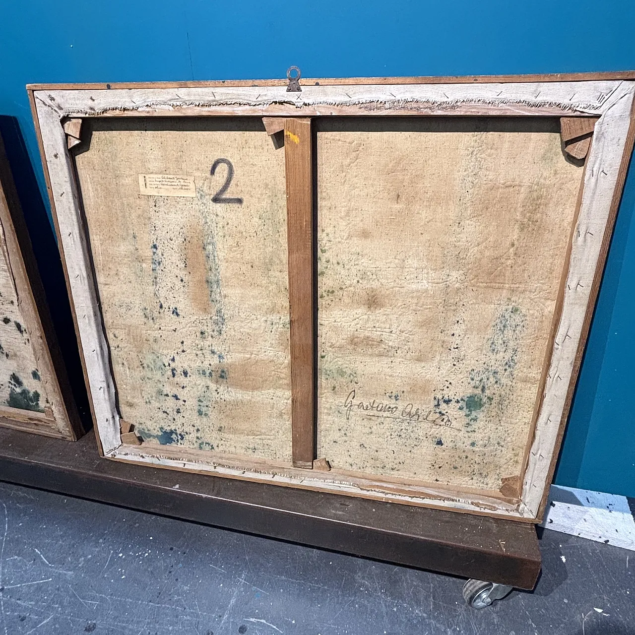 Coppia di dipinti olio su tela opera di  Gaetano Alibrandi 1961 16