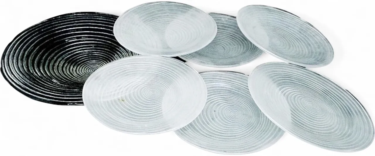 Set da dessert Rotor di J. Drost, Ząbkowice Gospodarcza Huta, Polonia, 197 5