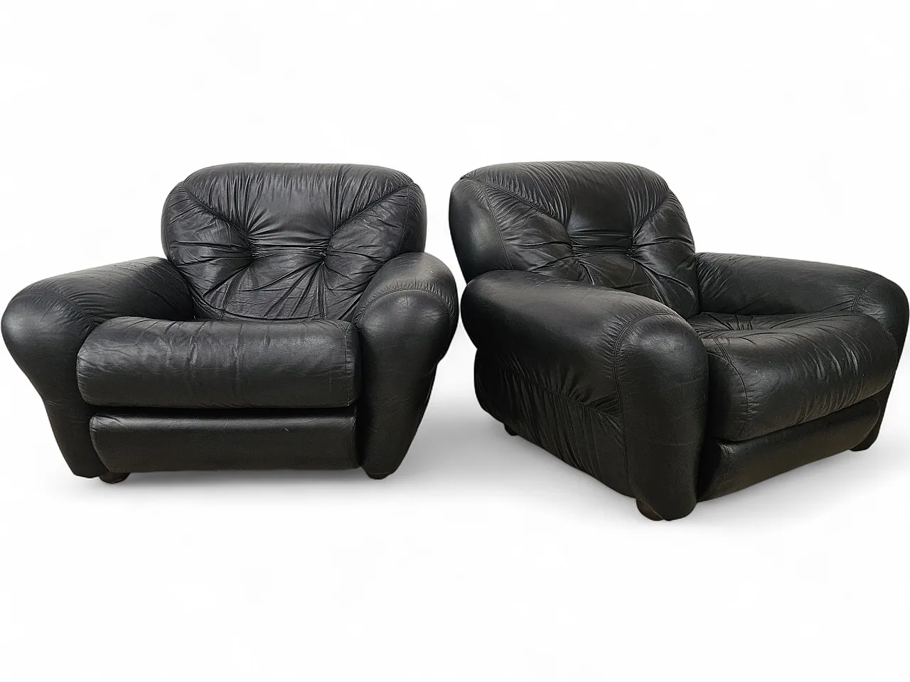 Black leather club chairs 18