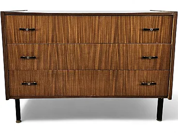 1960s three-drawer teak chest of drawers