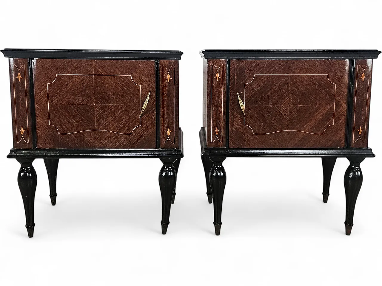 1960s mahogany burl bedside tables with glass top 22