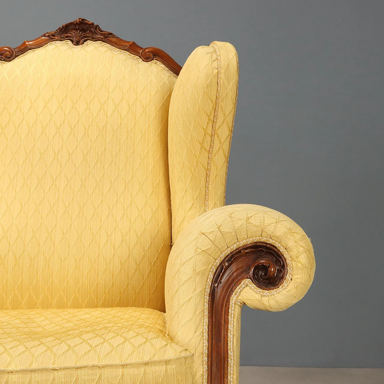 Pair of carved walnut armchairs, mid-20th century 7