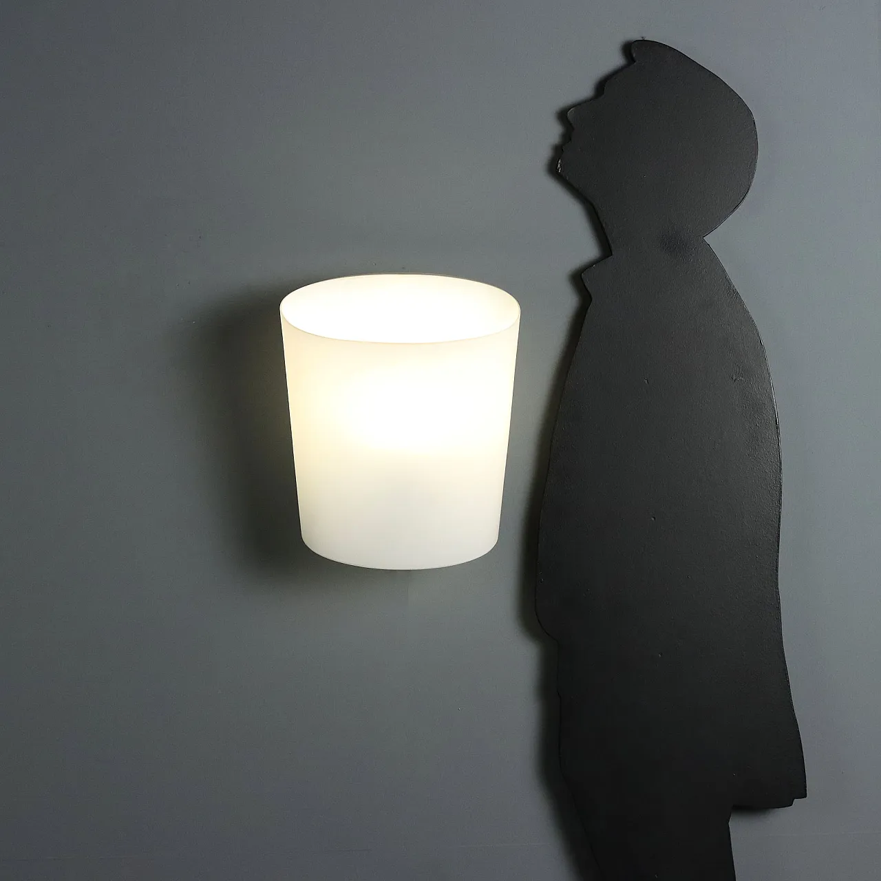 Opal glass wall lamp, 1980s 2