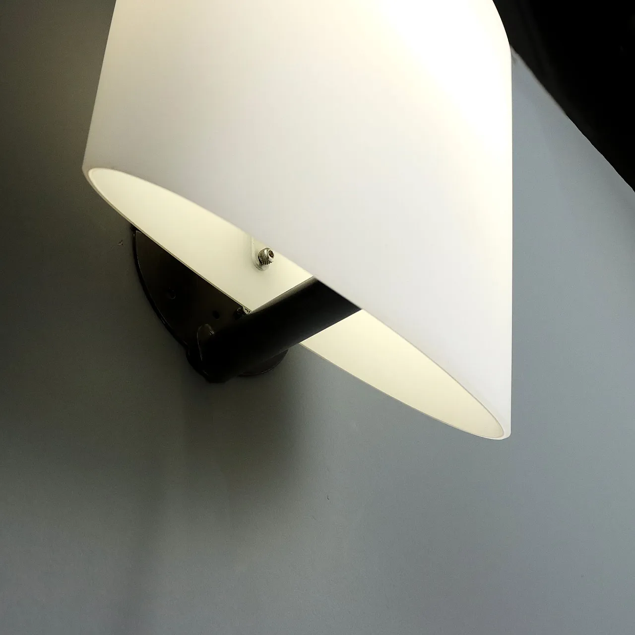 Opal glass wall lamp, 1980s 7