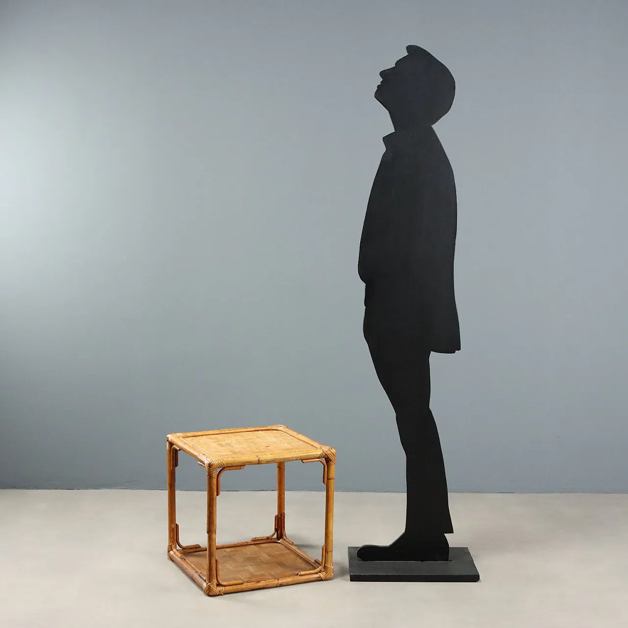 Wicker and bamboo coffee table, late 20th century 3