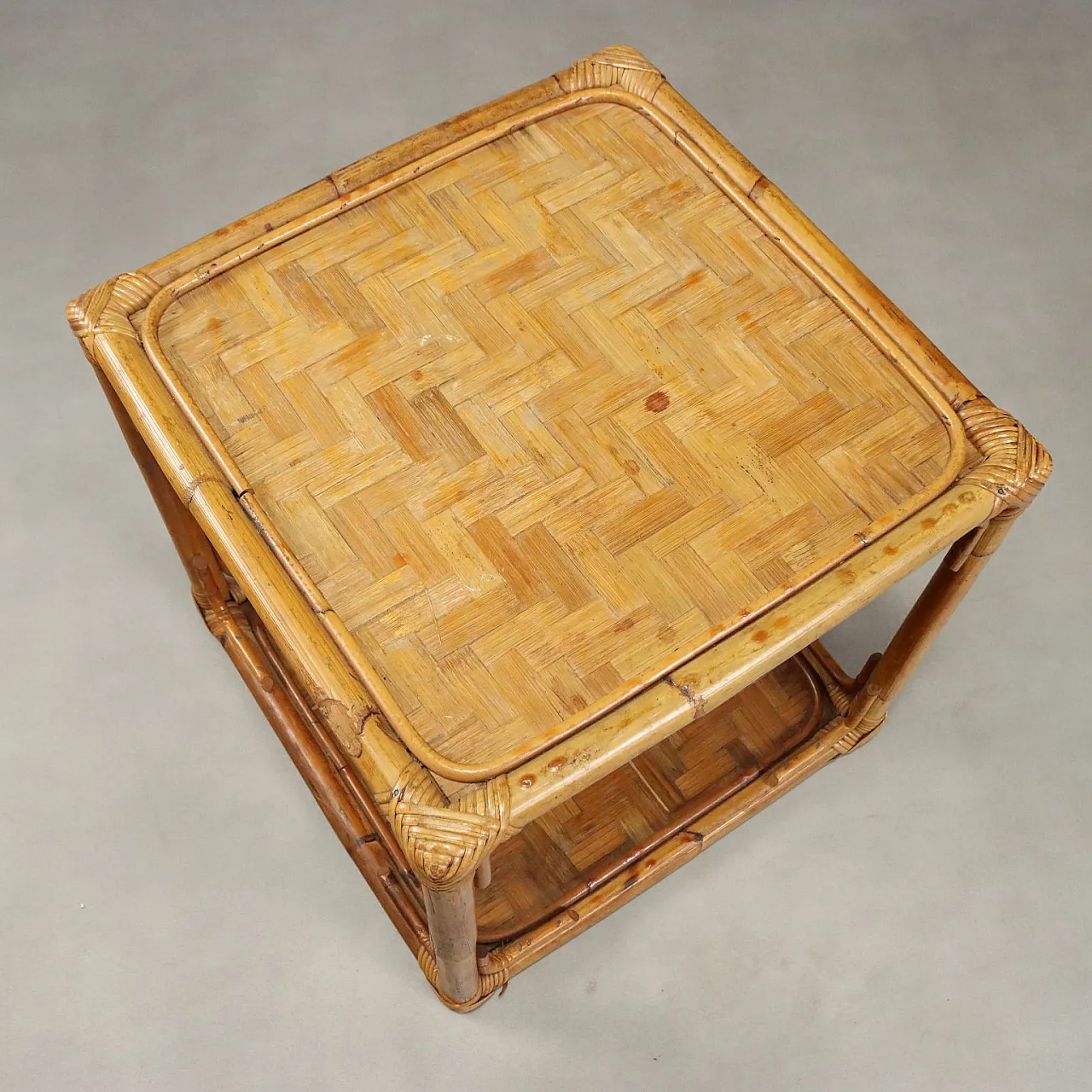 Wicker and bamboo coffee table, late 20th century 5